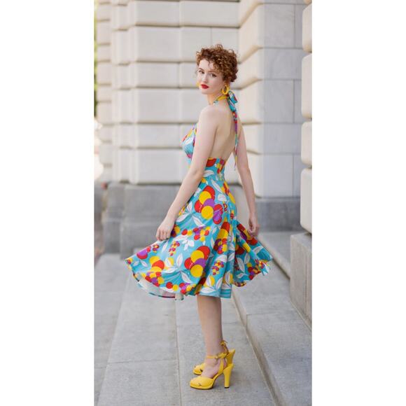 Trash Diva Yves Circle Dress Tutti Fruity Blue Balloon Print Size 6 NEW NWT - Picture 4 of 7